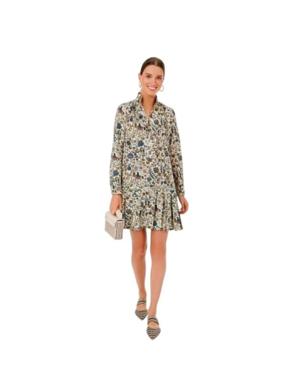Tuckernuck Wildwood Chintz Tate Long Sleeve Ruffle Hem Dress Womens Size Medium